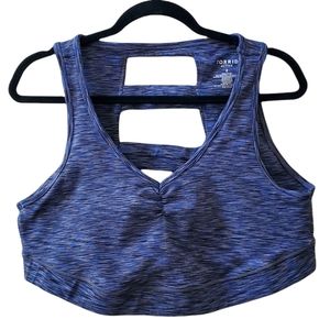 torrid | Heathered Blue/Gray V-Neck Ladder Back Plus Size Sports Bra • 2 / 2X •